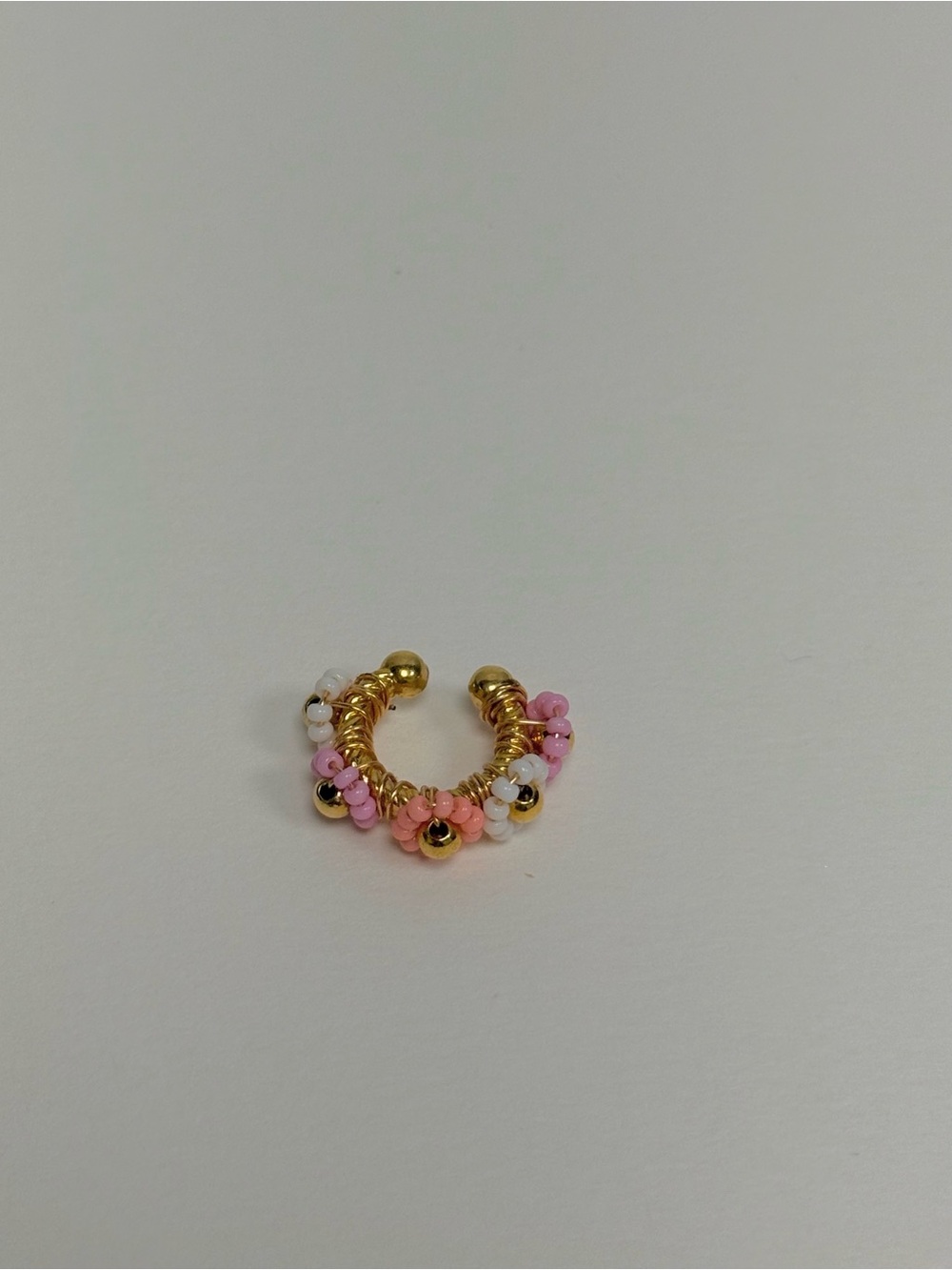 Round floral ear cuff art deco wrap non pierced jewelry sweet 16 birthday gift